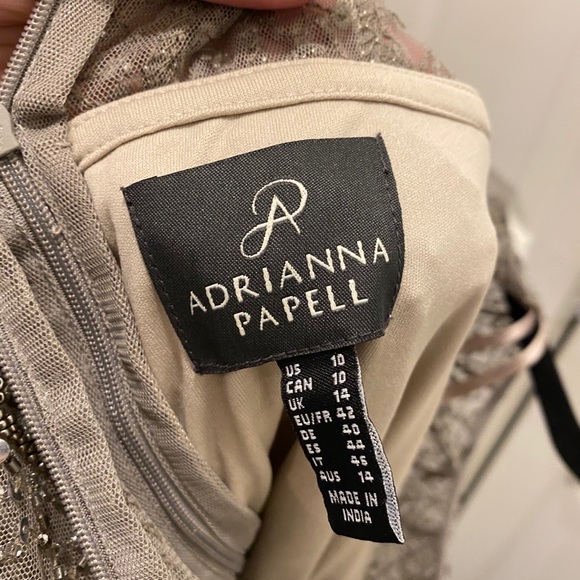 Adrianna Papell Formal Long Chiffon Illusion Dress - Picture 5 of 5